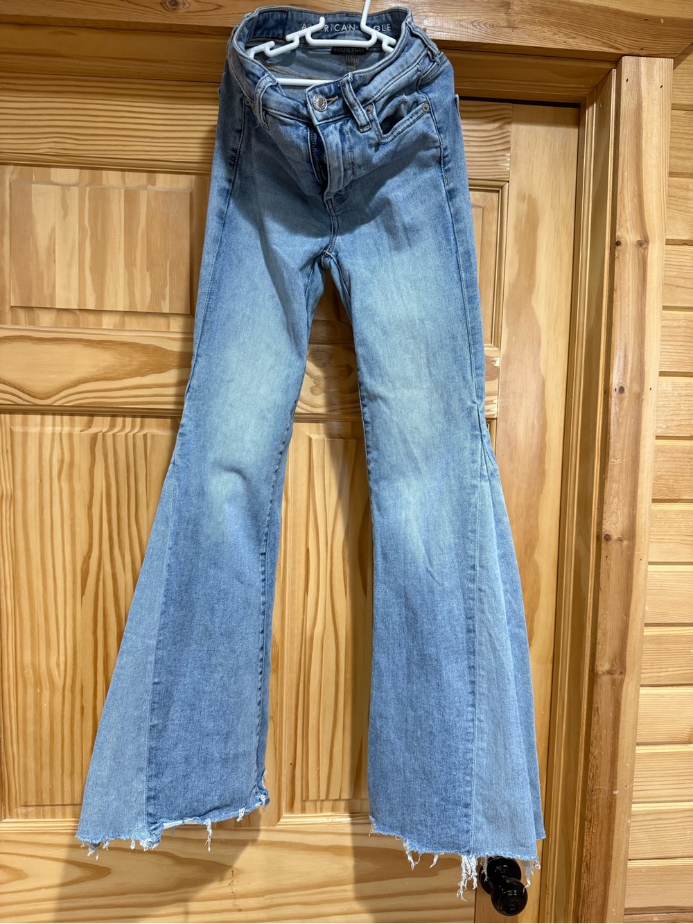 American Eagle Outfitters Light Wash High-Rise Flared Jeans